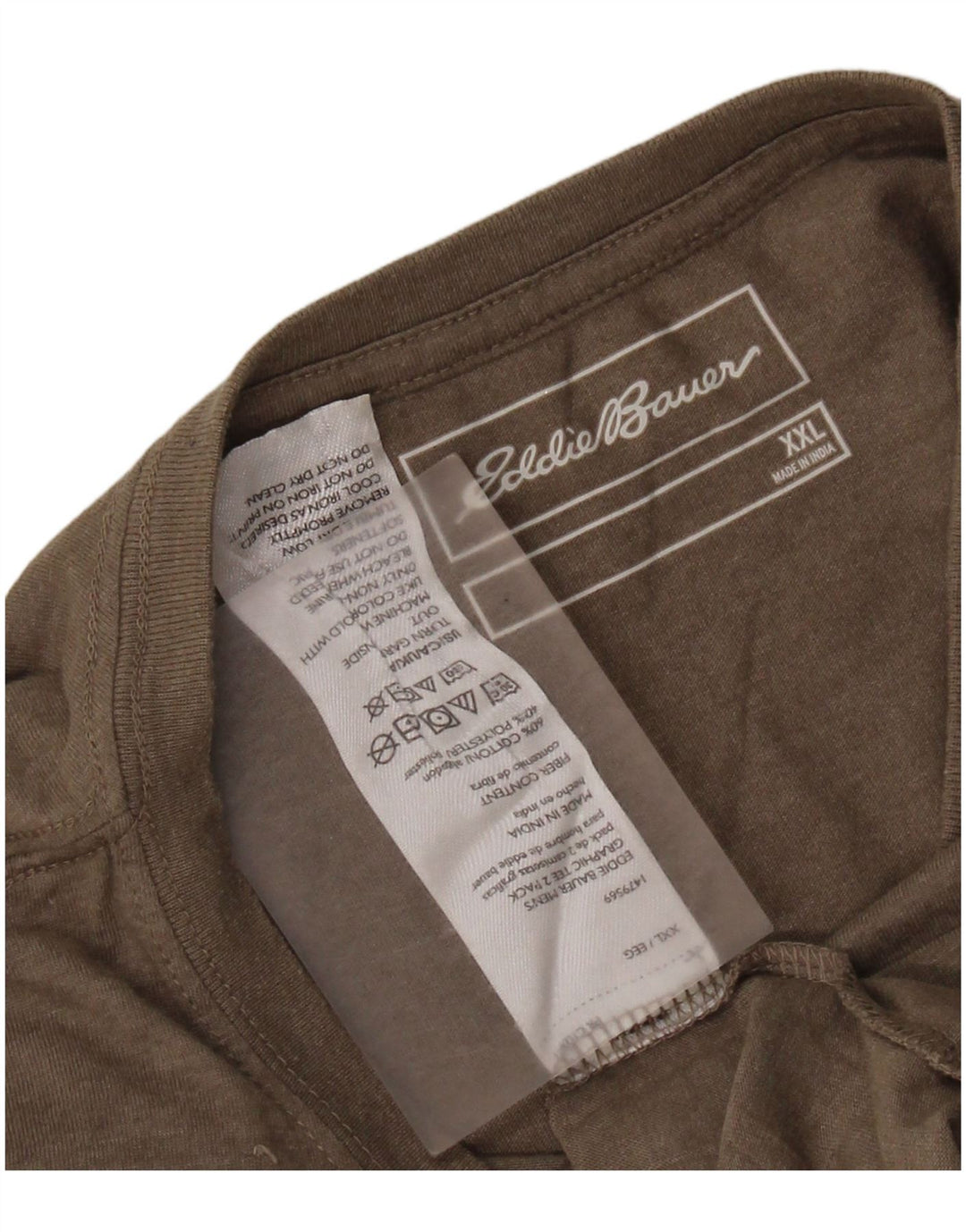 T-shirt da uomo EDDIE BAUER Top 2XL cotone grigio