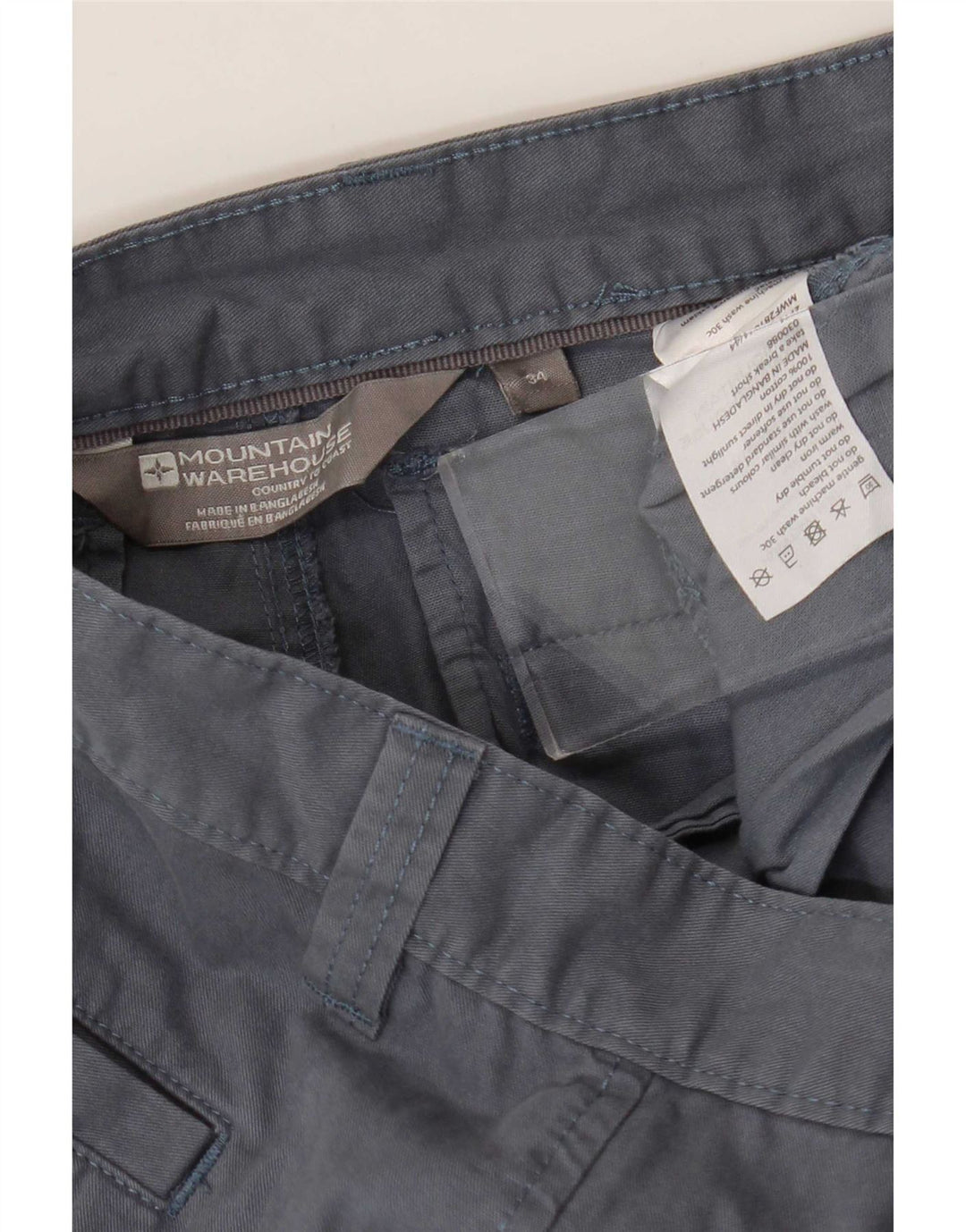 Pantaloncini chino da uomo Mountain Warehouse W34 Large in cotone blu