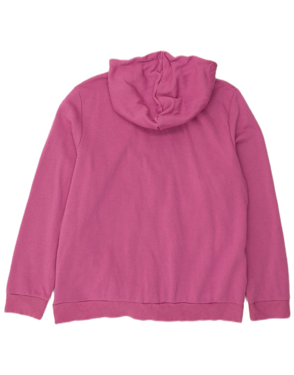 Felpa con cappuccio grafica da donna Adidas UK 20/22 XL Cotone rosa