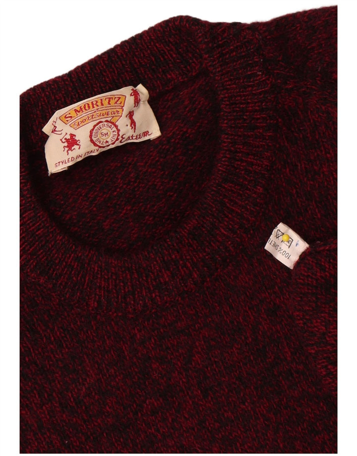 Maglione girocollo da uomo S.Moritz piccolo in lana a rombi/diamante bordeaux
