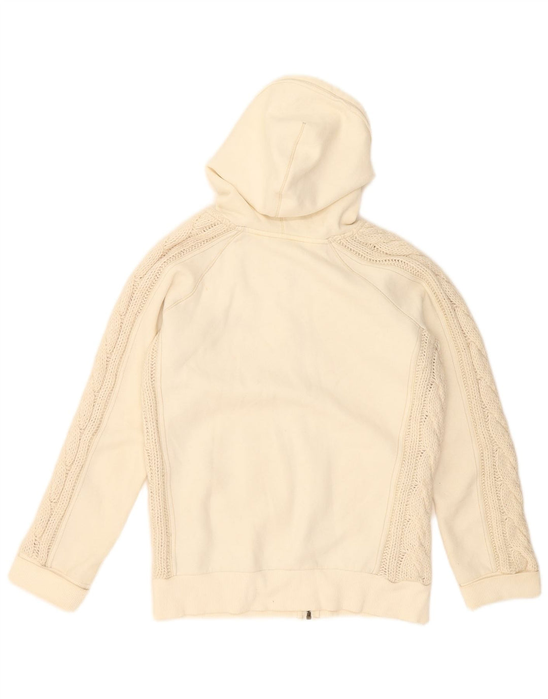 Maglione con cappuccio e zip da donna Lee UK 14 cotone bianco sporco medio