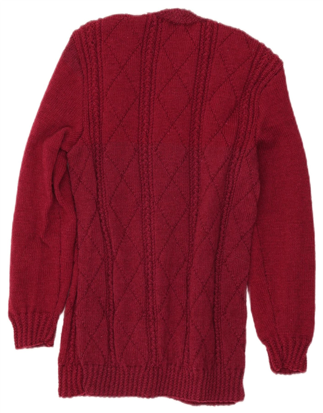 Maglione cardigan da donna VINTAGE UK 8 piccolo bordeaux