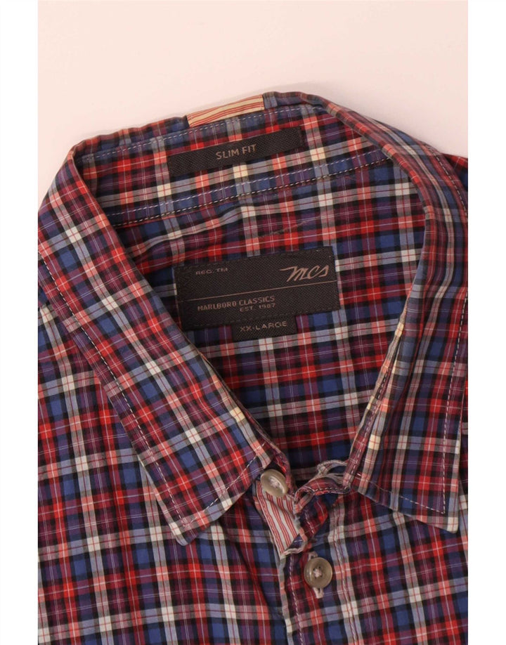 Camicia da uomo Marlboro Classics 2XL in cotone a quadri multicolore