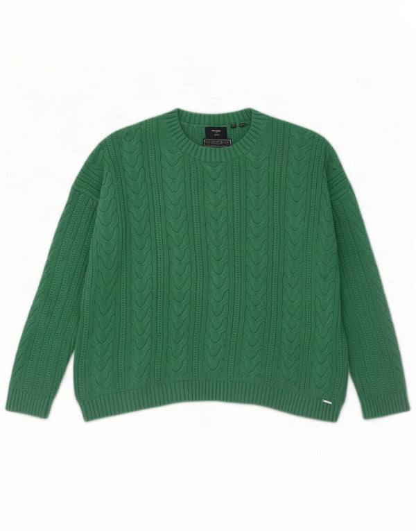 Superdry Maglione girocollo da donna vestibilità comoda girocollo UK 12 Verde medio