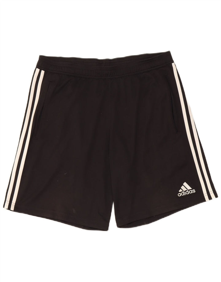 Pantaloncini sportivi Adidas Climacool da uomo grandi in poliestere color block nero
