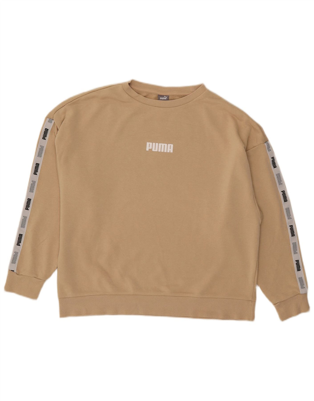 Felpa grafica da donna Puma Jumper UK 16 Large Beige Colourblock