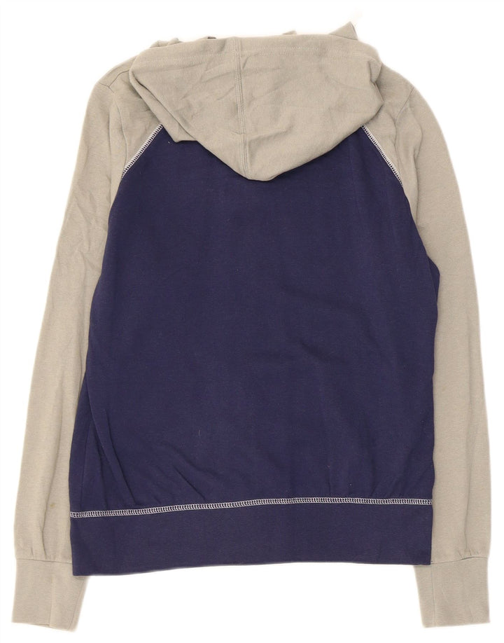 Maglione con cappuccio e zip da donna NFL Patriots UK 10 Small Blu Navy Colourblock