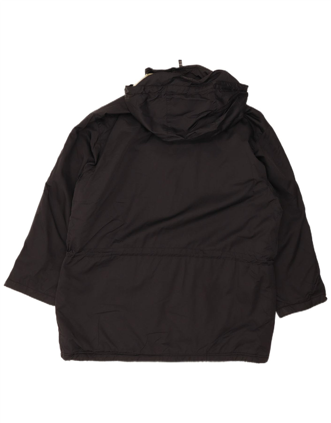 EDDIE BAUER Giacca a vento oversize con cappuccio da donna UK 16 Large Nero