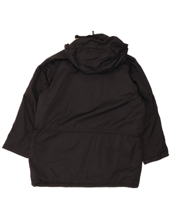 EDDIE BAUER Giacca a vento oversize con cappuccio da donna UK 16 Large Nero