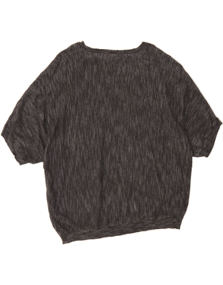DKNY Womens Oversized Boat Neck Jumper Sweater UK 16 Large Grey Flecked Vintage Dkny and Second-Hand Dkny from Messina Hembry 