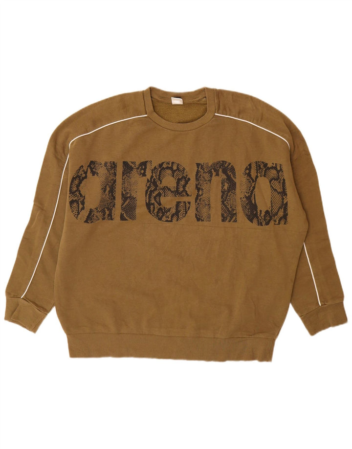 Arena Felpa grafica da uomo Maglione grande cotone kaki