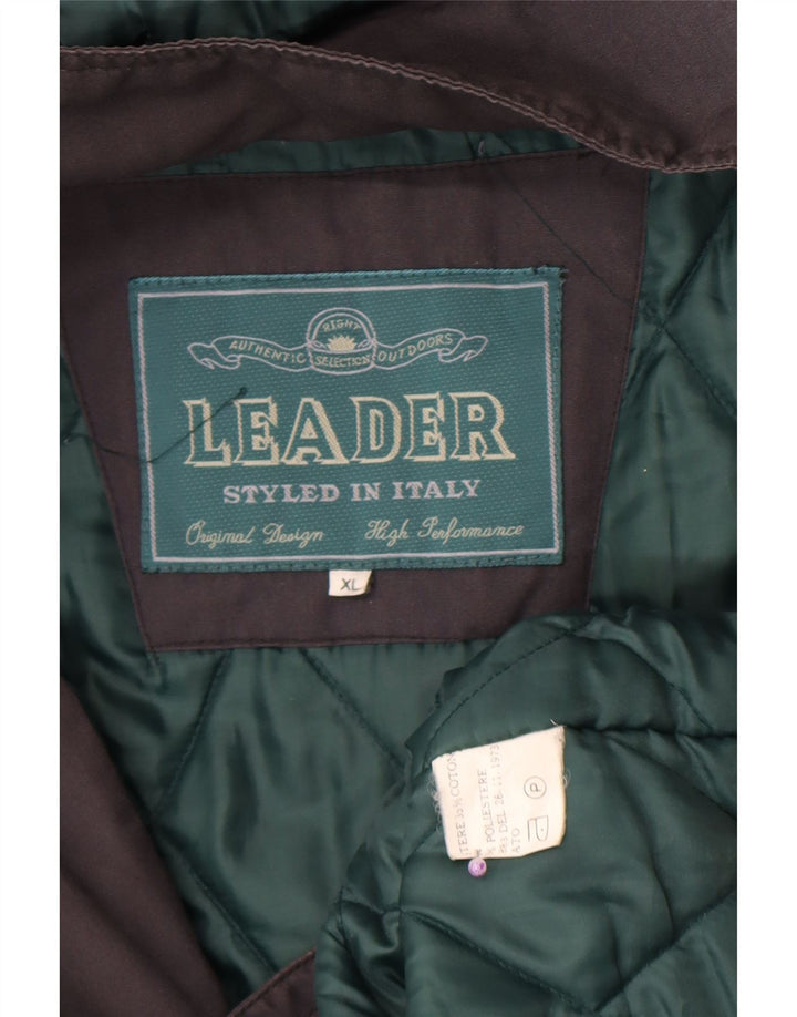 Cappotto imbottito con cappuccio da uomo Leader UK 42 XL poliestere grigio