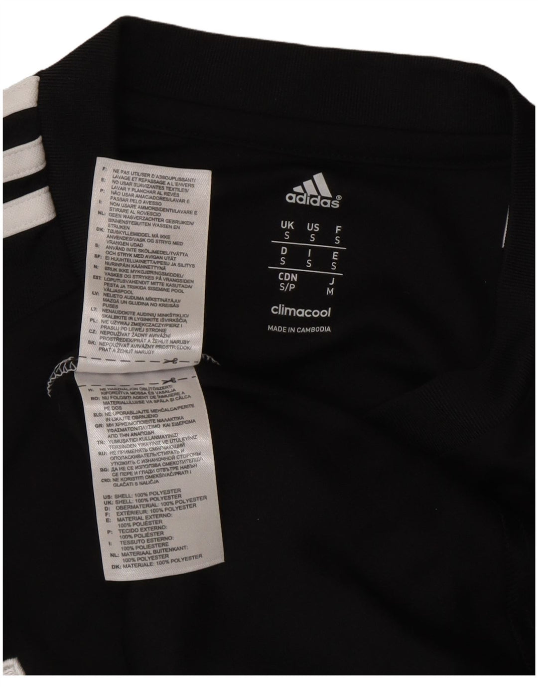 T-shirt grafica Adidas da uomo Durham Top Small in poliestere color block nero