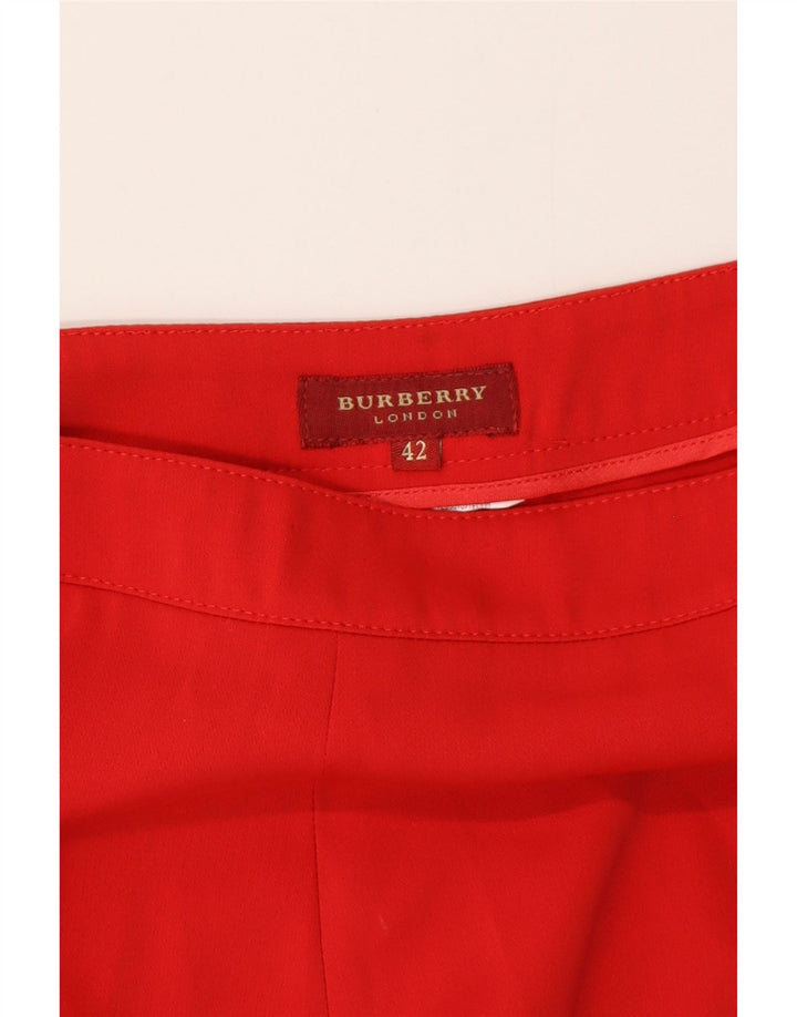 Pantaloni casual dritti da donna Burberry IT 42 medio W30 L27 rosso