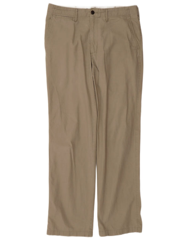 DOCKERS Pantaloni chino dritti da uomo W32 L34 Classico in cotone beige