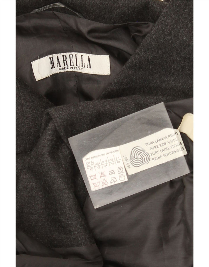 Giacca blazer da donna a 3 bottoni MARELLA UK 14 Lana grigio medio