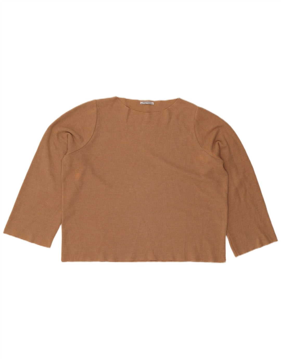 Zara Trafaluc Top oversize da donna a maniche lunghe UK 14 Cotone beige medio