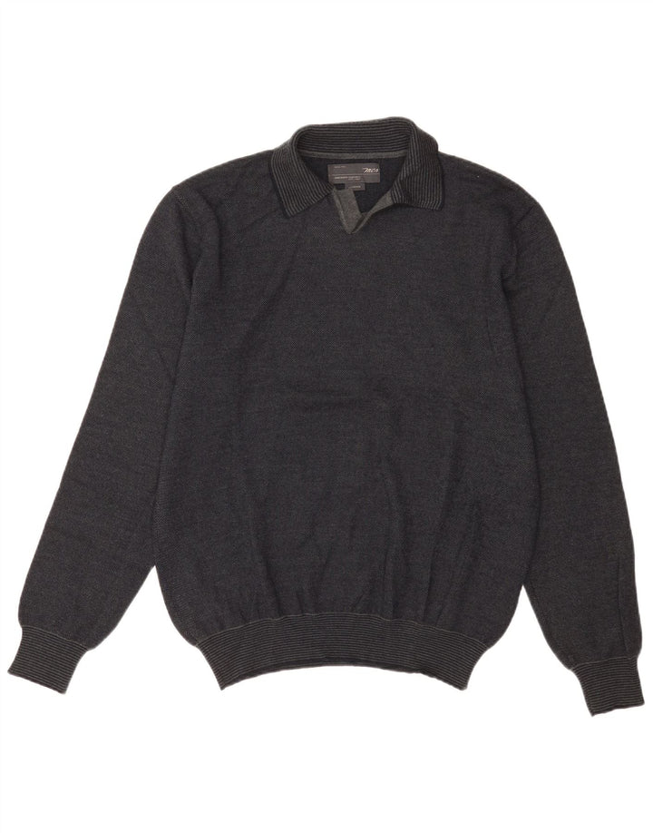 Marlboro Classics Maglione da uomo con collo alto in lana grigia grande