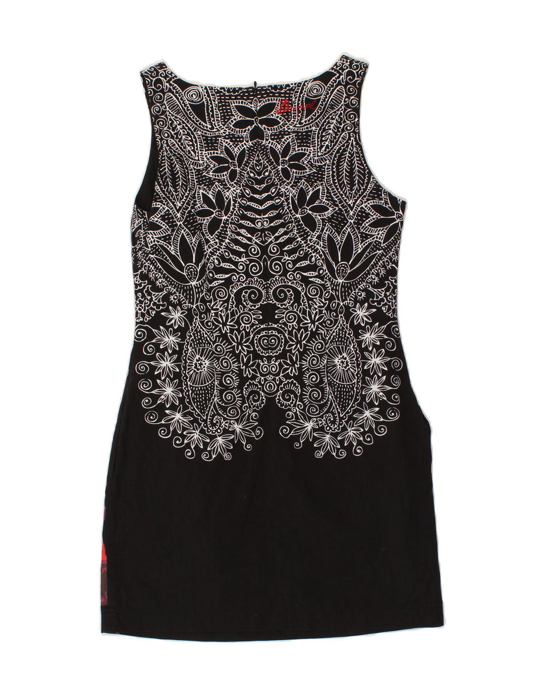DESIGUAL Womens Sleeveless Sheath Dress EU 40 Medium Black Floral Vintage Desigual and Second-Hand Desigual from Messina Hembry 