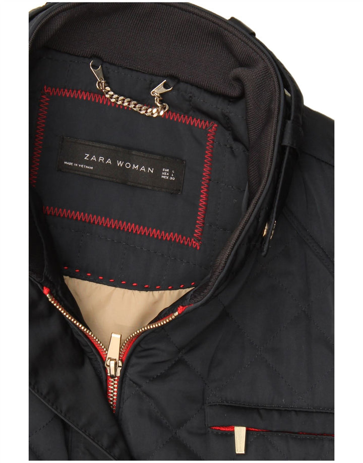 Giacca trapuntata da donna Zara UK 14 grande blu navy