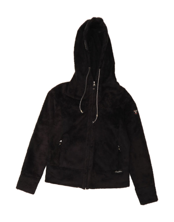 CAPE HORN Girls Hooded Fleece Jacket 13-14 Years XL Black