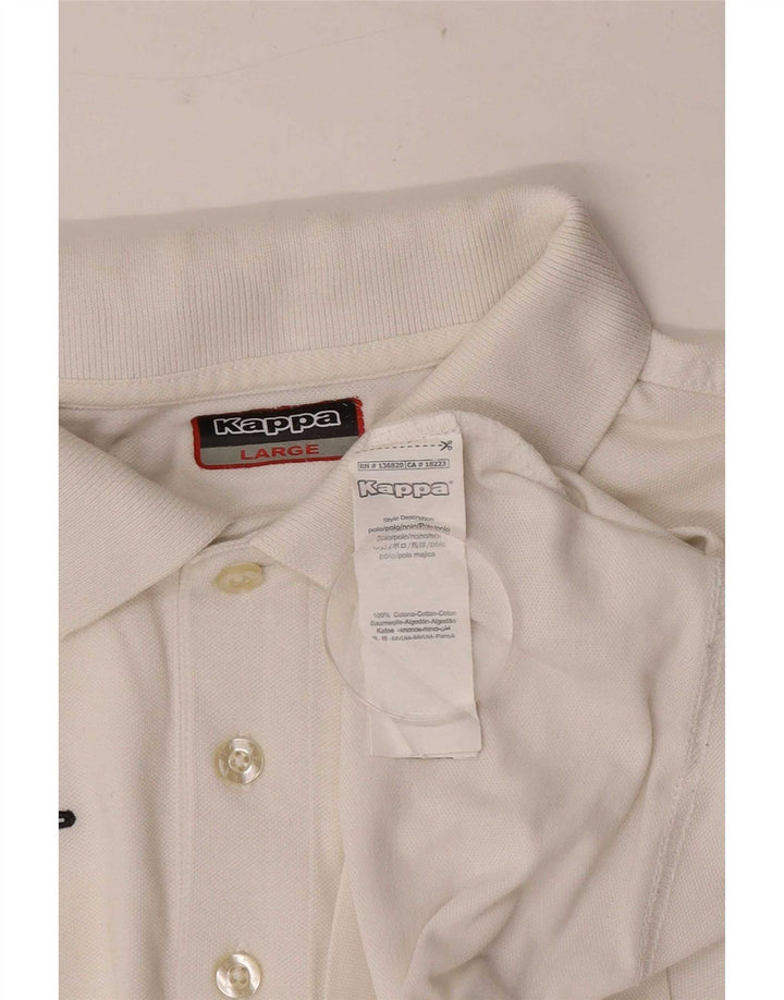 Polo Kappa Uomo Large Bianca In Cotone