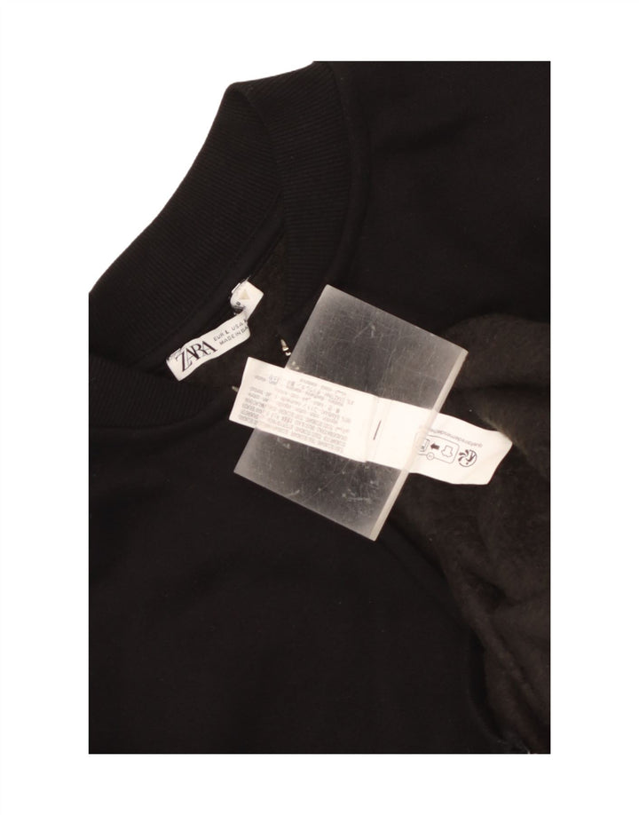 Giacca da ginnastica oversize da donna Zara UK 16 grande in cotone nero