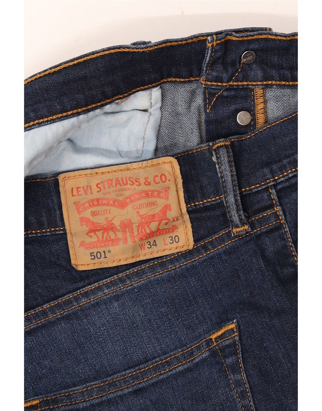 Levi's Uomo 501 Jeans dritti W34 L30 Blu Navy