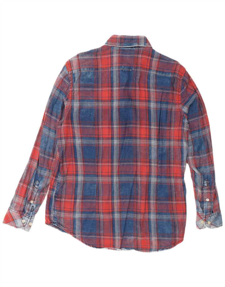 Camicia G-Star da uomo slim fit in cotone a quadri blu grandi