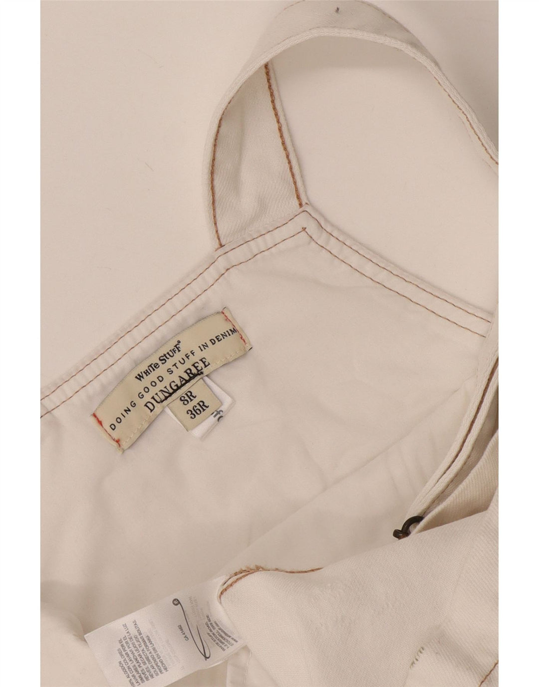 Pantaloncini salopette da donna White Stuff UK 8 piccoli W30 cotone bianco
