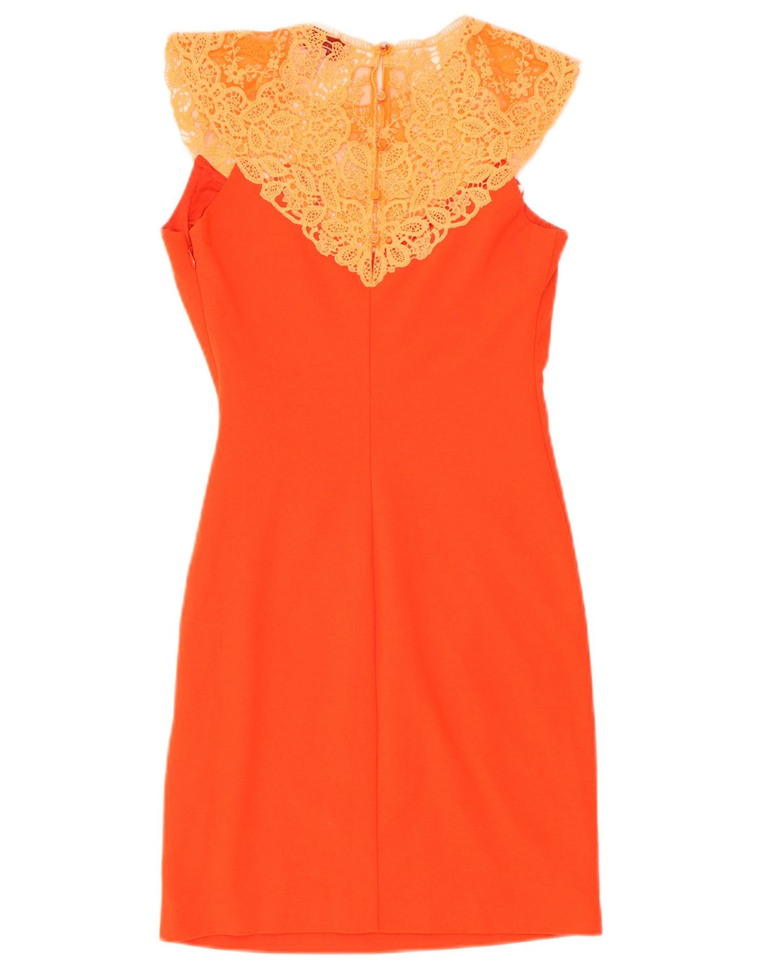 Abito tubino senza maniche da donna Ted Baker taglia 1 XS poliestere floreale arancione