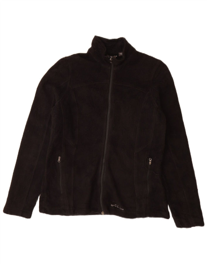 Giacca in pile da donna Eddie Bauer UK 12 poliestere nero medio
