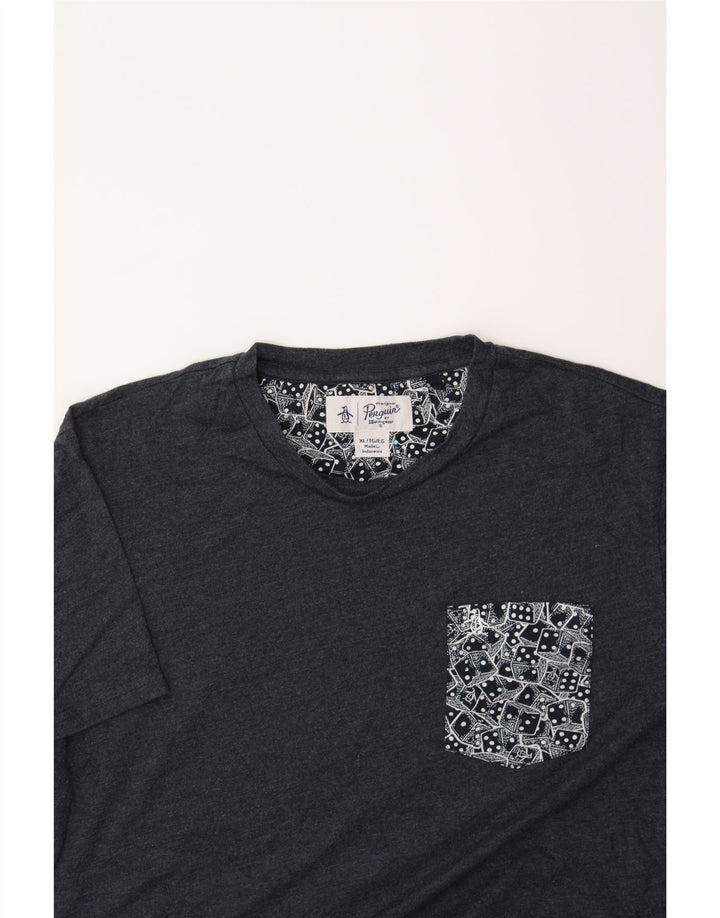 PENGUIN Mens T-Shirt Top XL Navy Blue Vintage Penguin and Second-Hand Penguin from Messina Hembry 