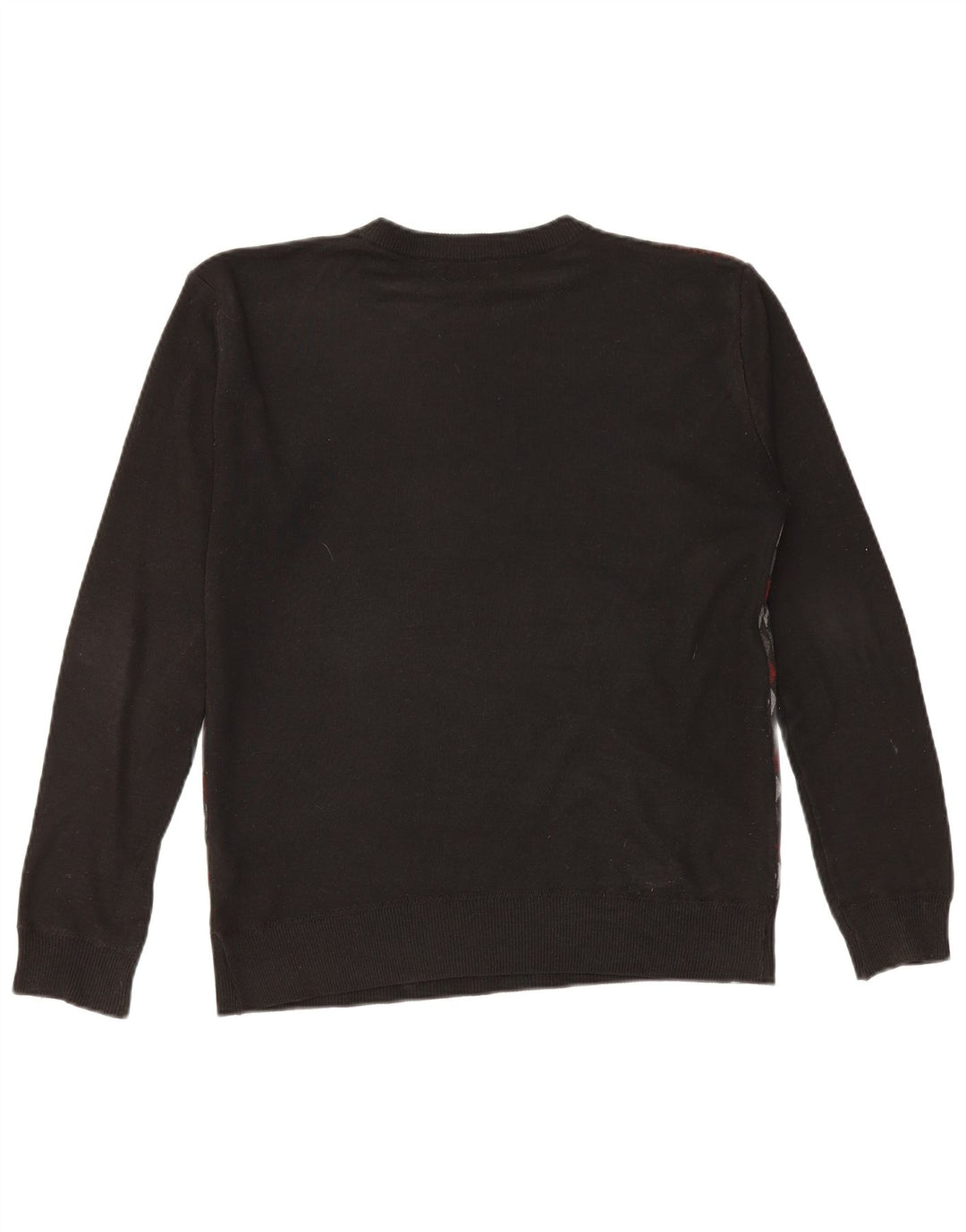 Maglione maglione girocollo da uomo Pierre Cardin grande poliestere geometrico nero