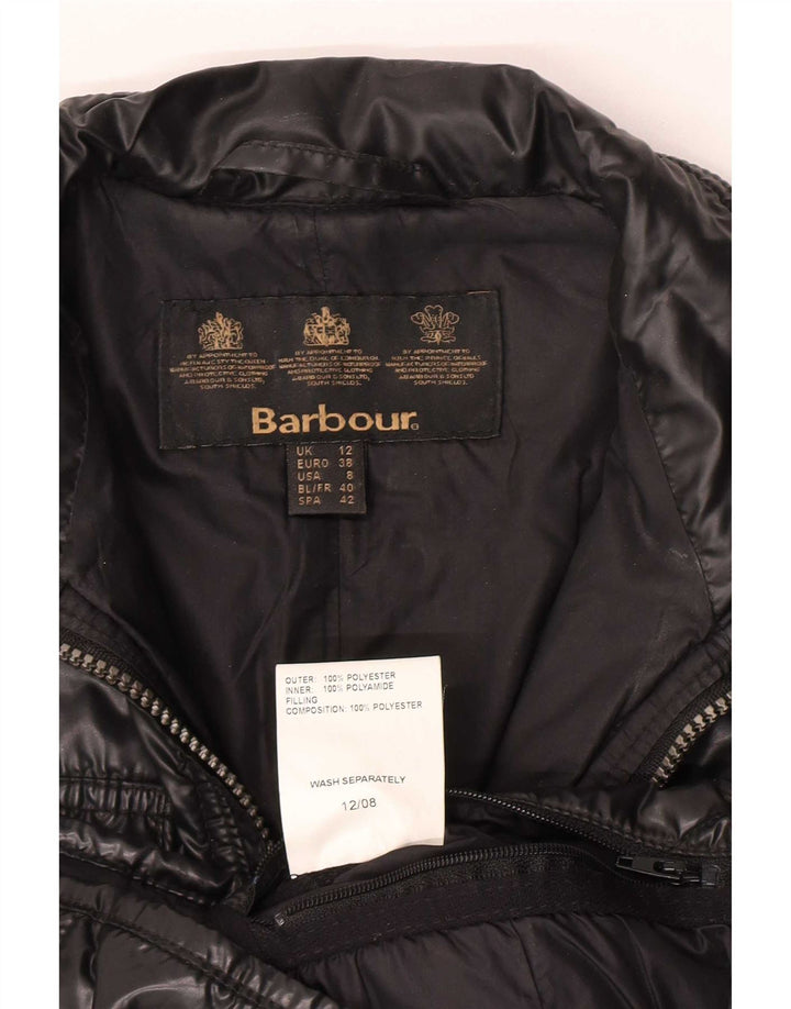 Giacca pratica trapuntata da donna Barbour UK 12 poliestere nero medio