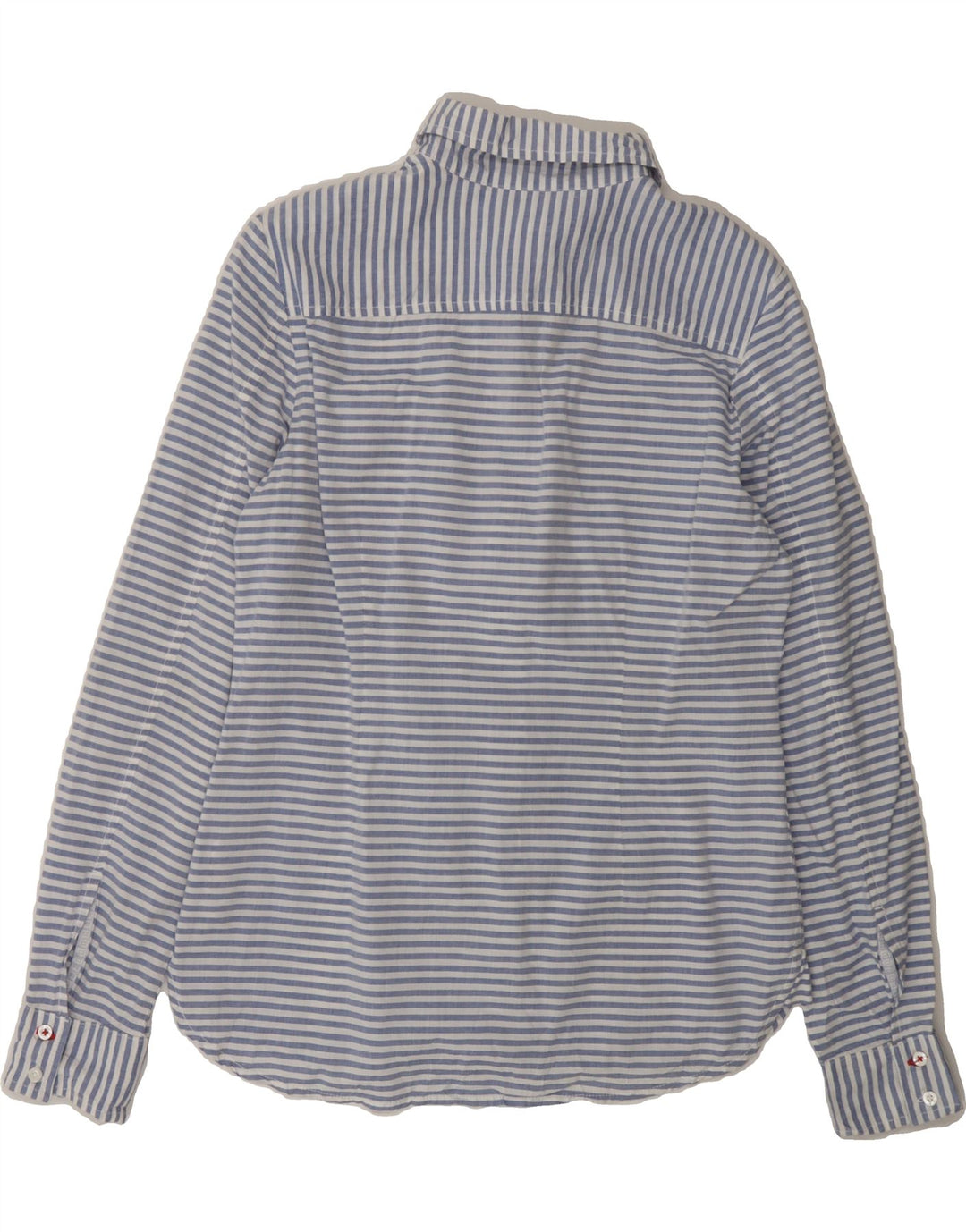 TOMMY HILFIGER Womens Shirt UK 12 Medium Blue Striped Cotton Vintage Tommy Hilfiger and Second-Hand Tommy Hilfiger from Messina Hembry 