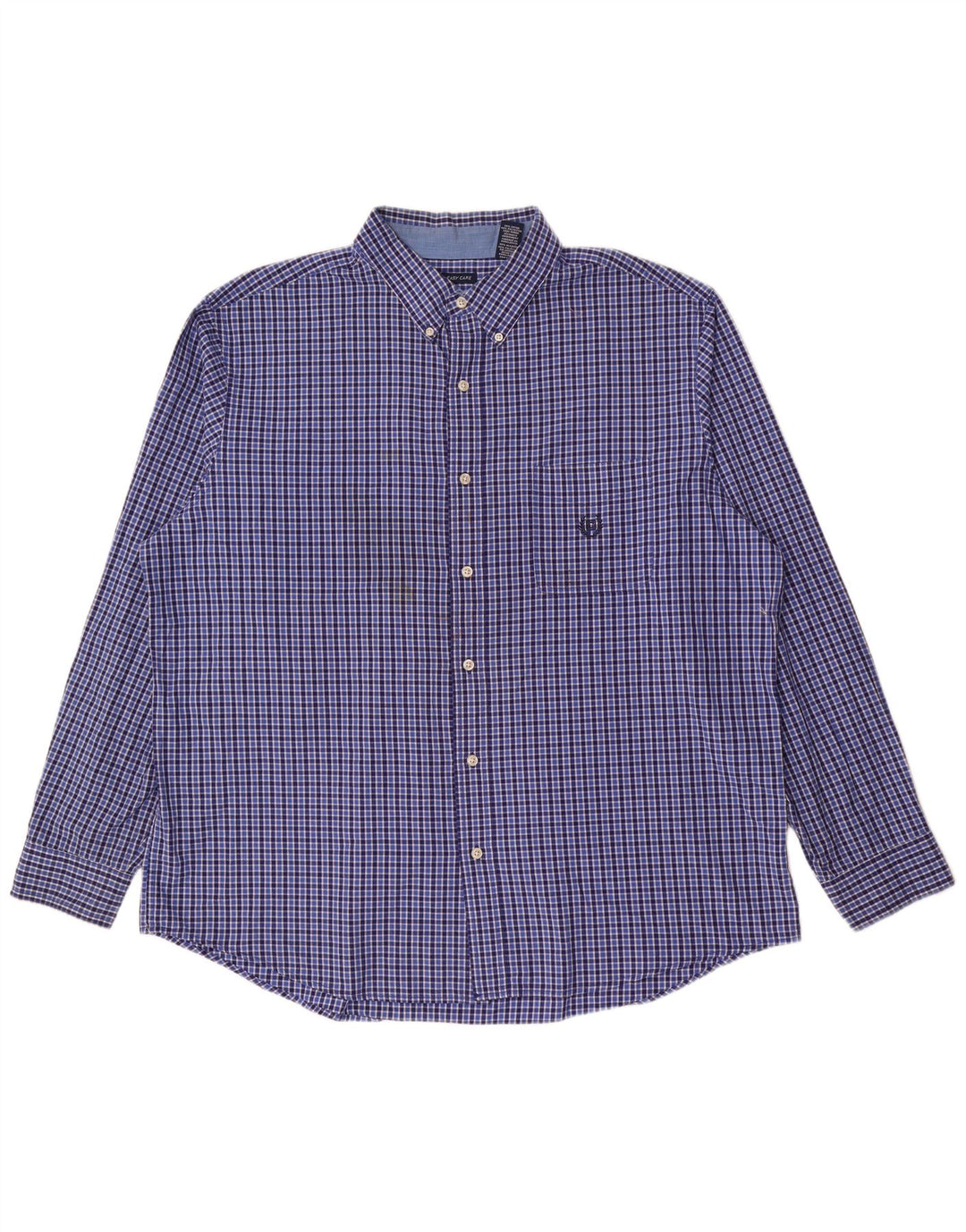 Camicia Chaps da uomo Easy Care 2XL in cotone a quadretti blu