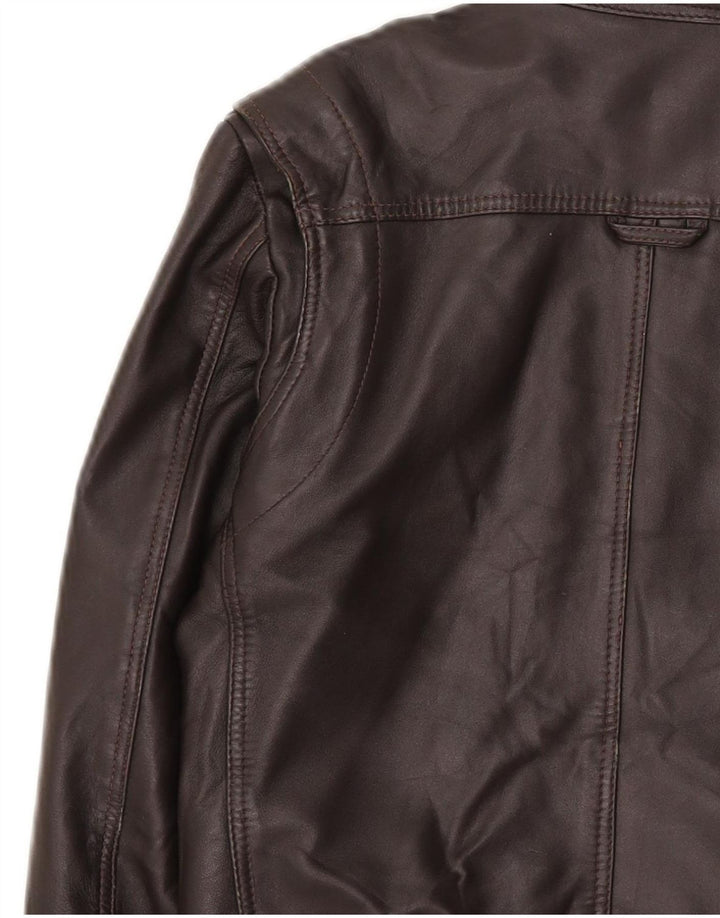 Giacca in pelle bomber da donna In Extenso UK 18 XL Marrone