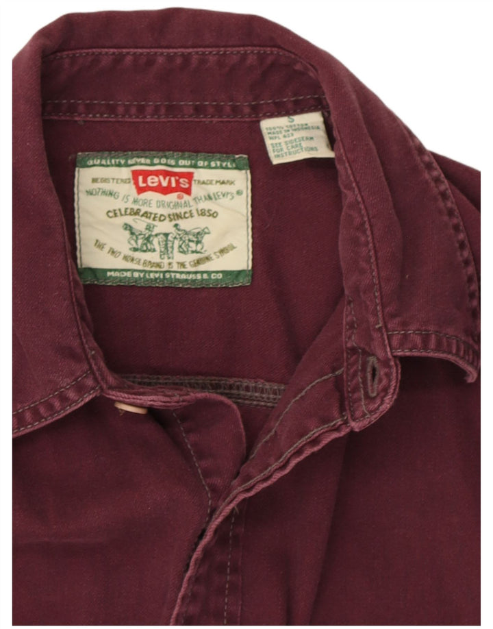 Camicia di jeans da uomo Levi's piccola in cotone bordeaux