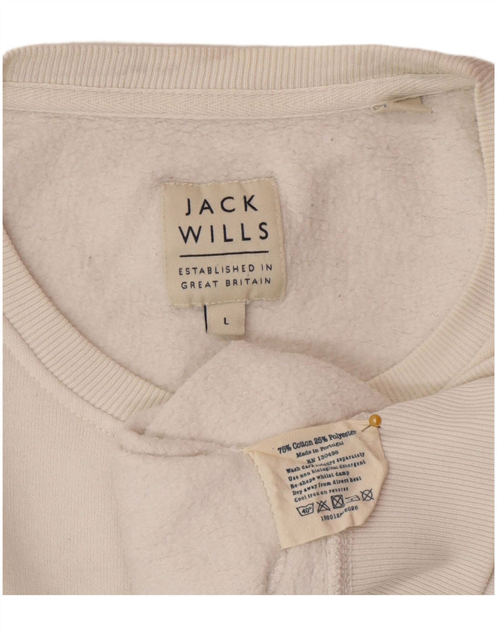 Felpa da uomo Jack Wills Maglione grande cotone bianco