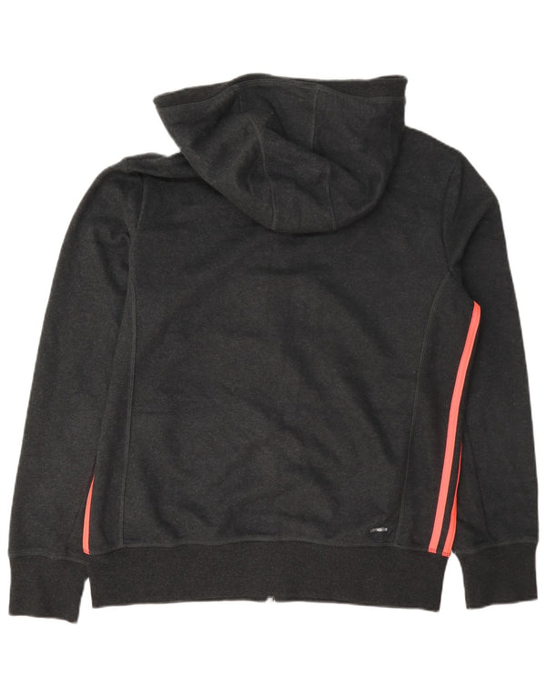Maglione con cappuccio e zip Adidas Climalite da donna UK 16/18 Grande cotone grigio