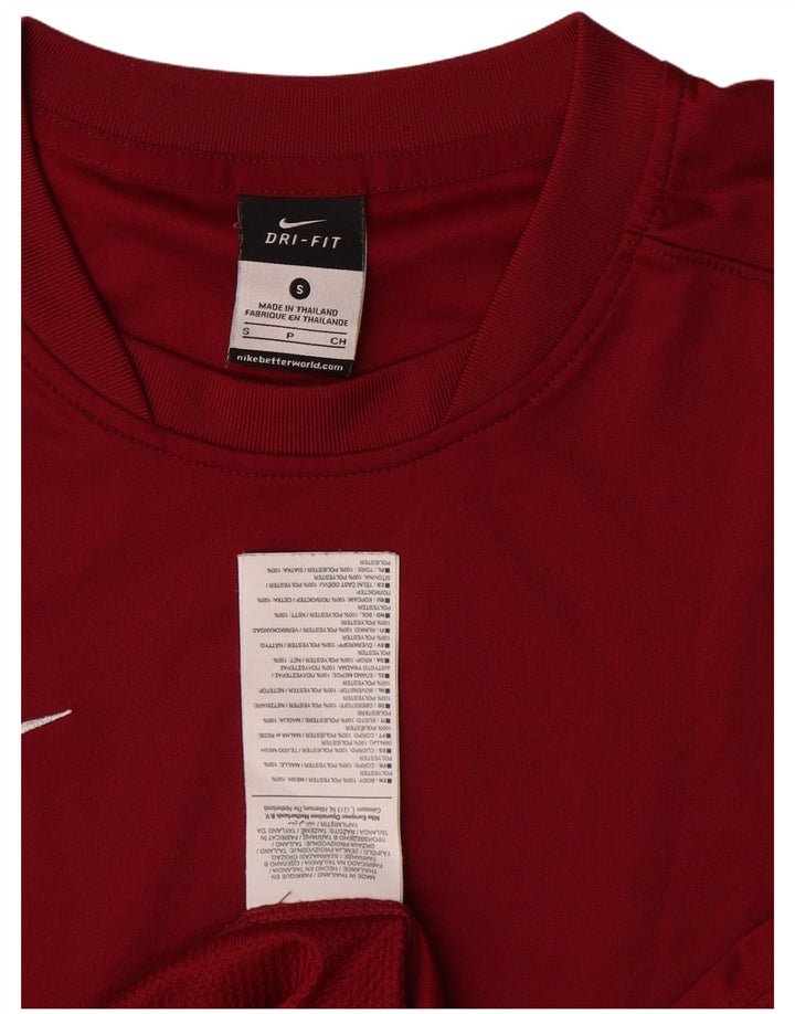 T-shirt grafica Nike Dri Fit da uomo, piccola, in poliestere bordeaux