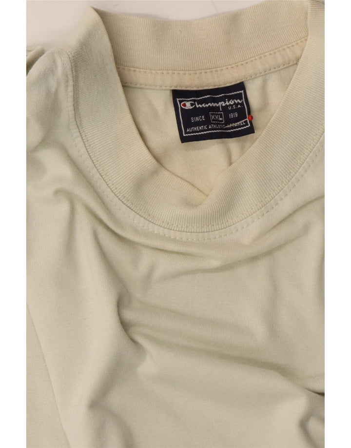 CHAMPION Mens T-Shirt Top 2XL Beige Vintage Champion and Second-Hand Champion from Messina Hembry 