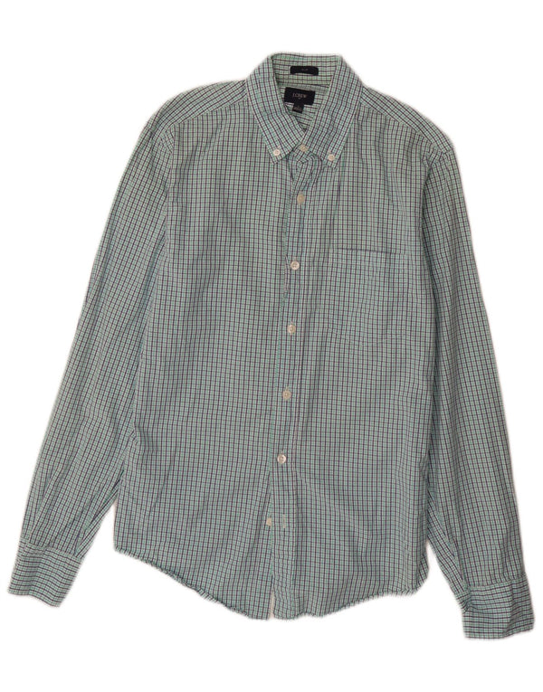J. CREW Camicia slim da uomo in cotone a quadri verdi piccoli