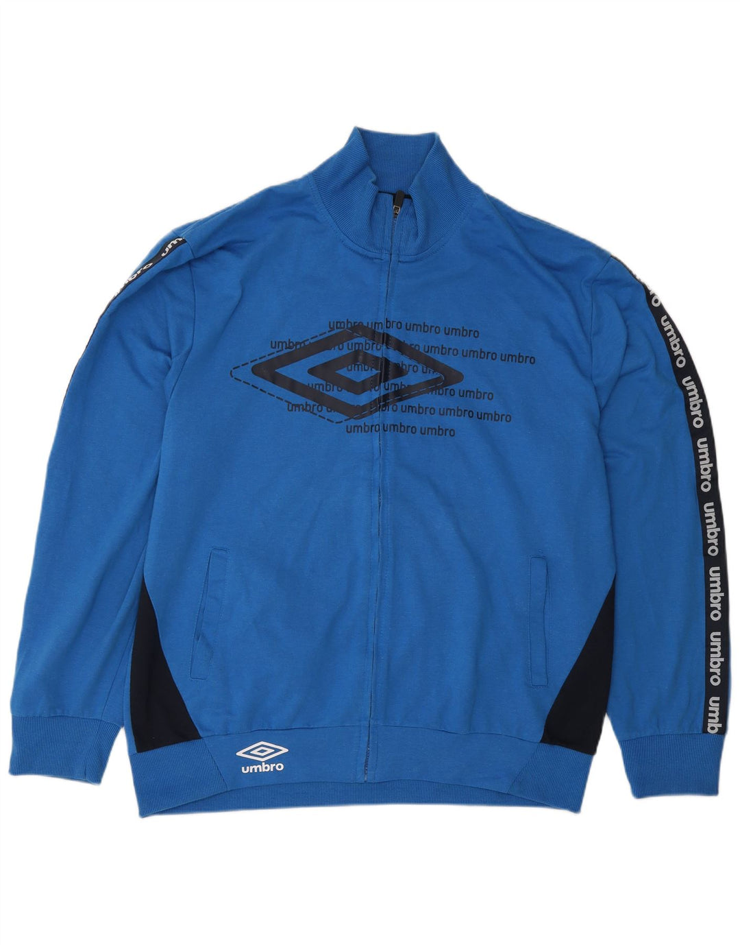 Giacca da ginnastica grafica da uomo Umbro 2XL in cotone color block blu