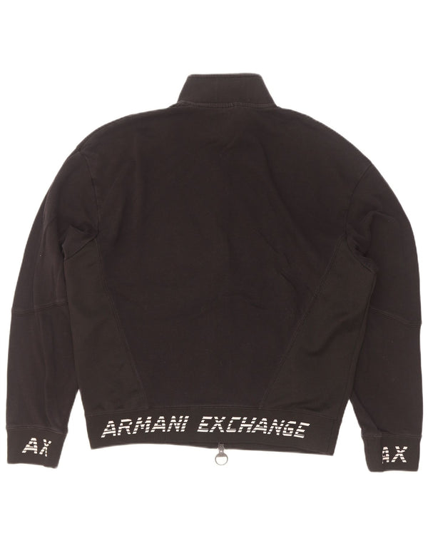 Giacca da ginnastica grafica da uomo Armani Exchange, in cotone nero medio