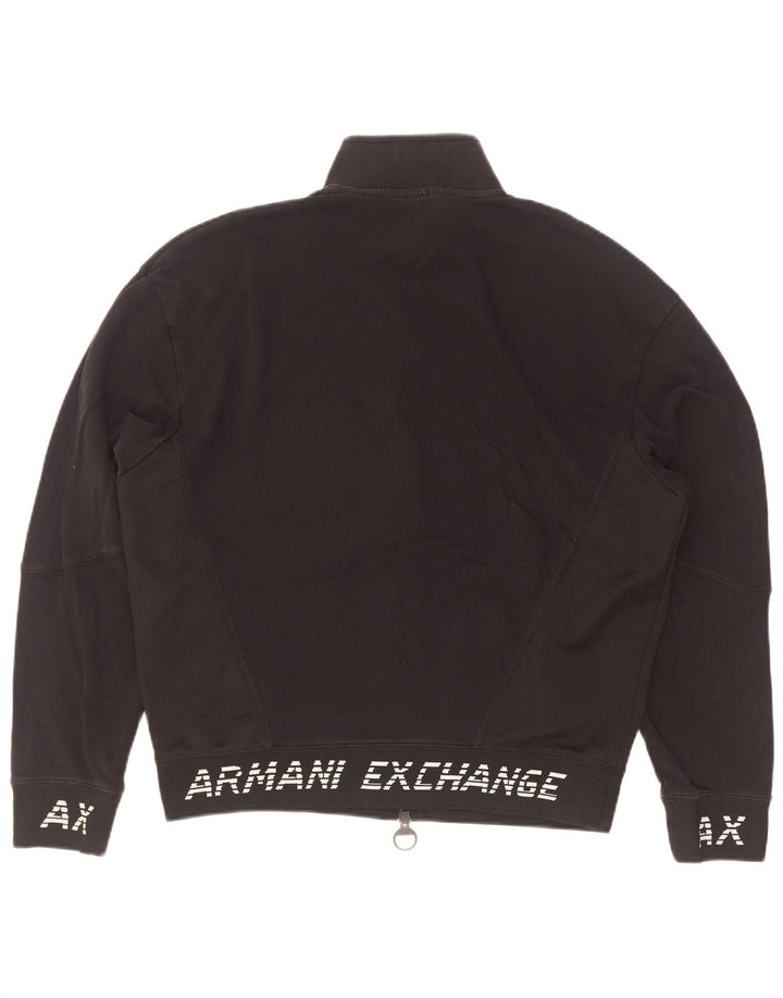 Giacca da ginnastica grafica da uomo Armani Exchange, in cotone nero medio