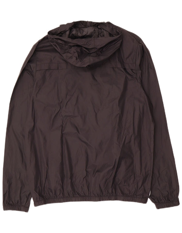 ELLESSE Giacca anorak da uomo con cappuccio grafico UK 40 Large Black Colourblock