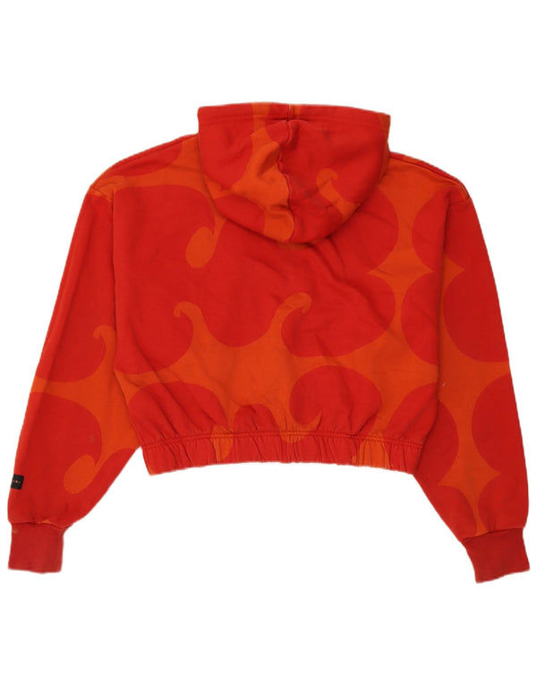 Maglione con cappuccio oversize grafico da donna Adidas UK 12/14 Cotone rosso medio