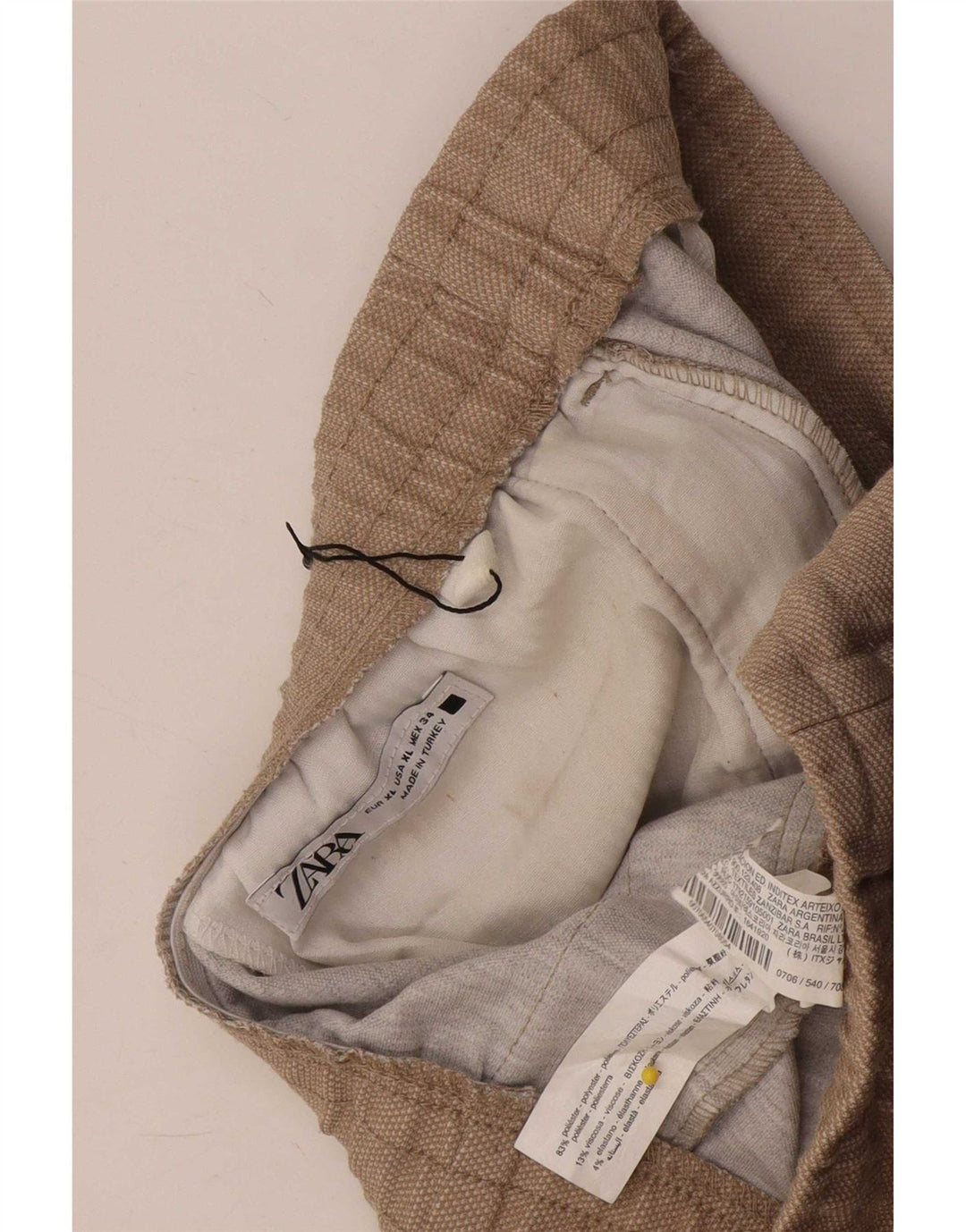 Pantaloni corti slim da donna Zara XL W34 L26 Poliestere beige